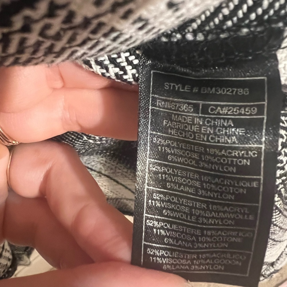 BB Dakota Steve Madden Sophia Shacket Plaid Black & White Jacket Button XS - Picture 10 of 10